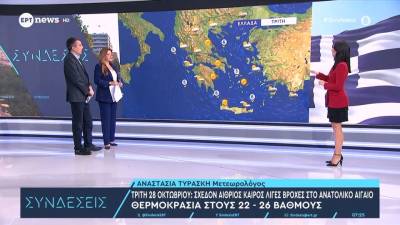 Τρίτη 28 Οκτωβρίου: Σχεδόν αίθριος καιρός με λίγες βροχές στο ανατολικό Αιγαίο