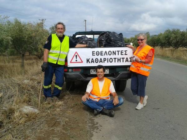 Εθελοντικός καθαρισμός στο δρόμο Αγιος Νικόλαος - Στούπα