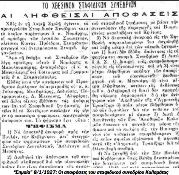Το σταφιδικό κίνημα και ο Τάσης Κουλαμπάς (μέρος 7ο)