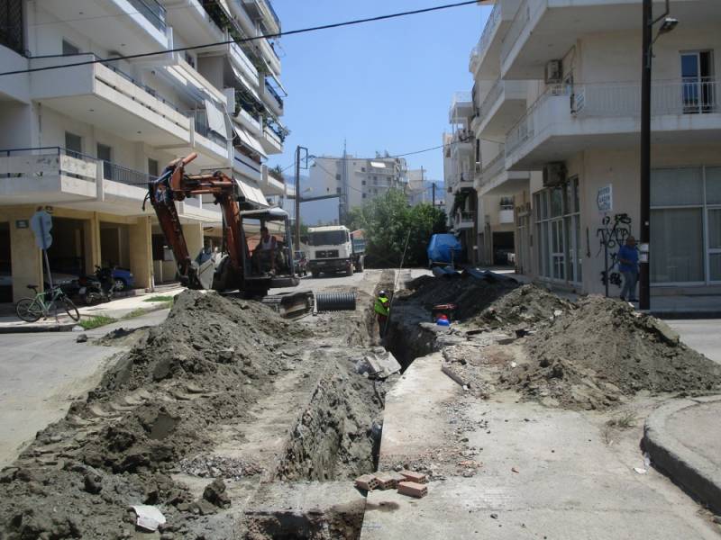 Εργασίες αποχέτευσης ομβρίων στο Νησάκι
