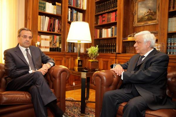 Ανησυχία Σαμαρά για ενδεχόμενη ρήξη στη συνάντηση με τον Παυλόπουλο