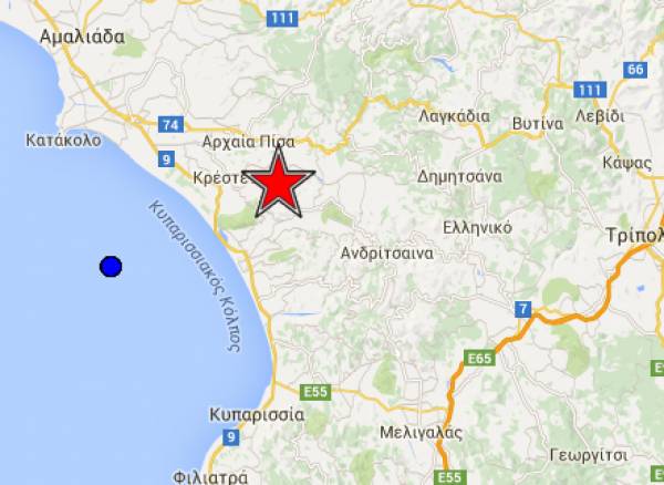 Σεισμός 5,2 Ρίχτερ κοντά στα Κρέστενα Ηλείας