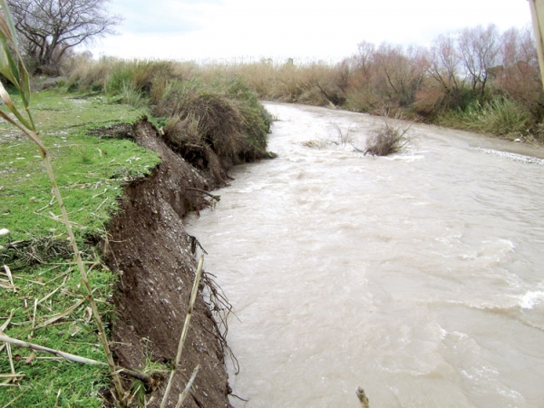 Παρεμβάσεις στο ανάχωμα της Νέδας