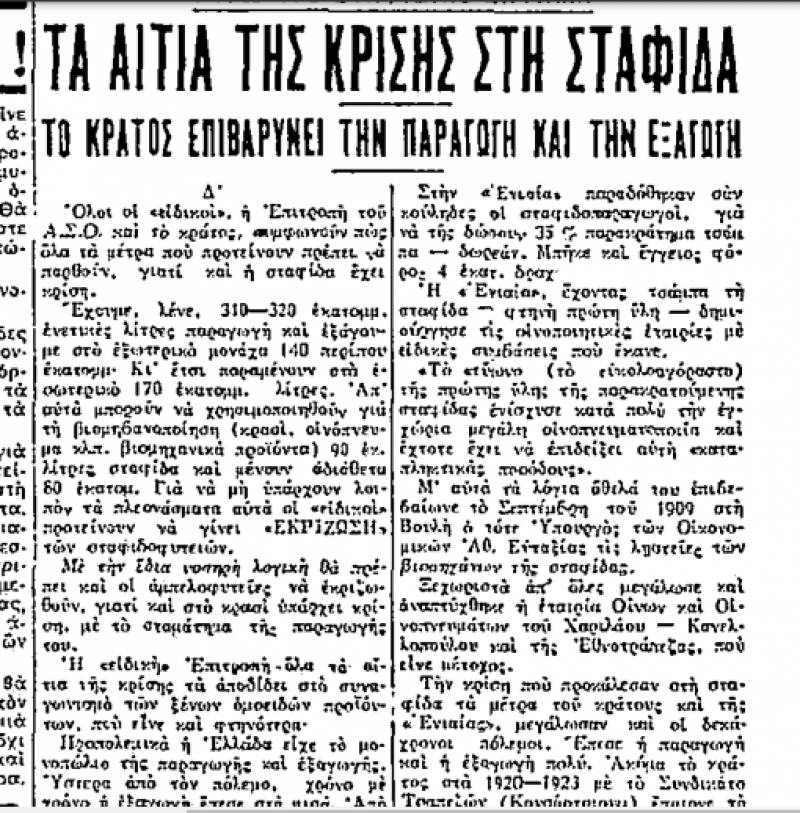 Το σταφιδικό κίνημα και ο Τάσης Κουλαμπάς (μέρος 296ο)