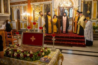 Υποδοχή λειψάνων στο ναό Αναλήψεως Καλαμάτας
