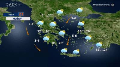 Καιρός 23/05/2023: Αστάθεια και άνοδος της θερμοκρασίας