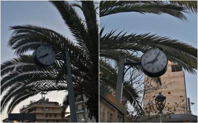 "Ενα ρολόι σταματημένο" στο κέντρο της Καλαμάτας