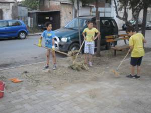 Καθαρισμός στην πλατεία Ελευθερίας