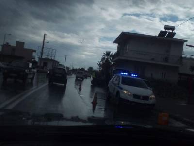 Ουρές μετά απο τροχαίο στο Ασπρόχωμα