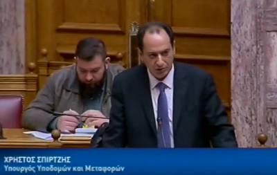 Τι δήλωσε στη Βουλή ο Χρ. Σπίρτζης για το Πάτρα - Πύργος (βίντεο)
