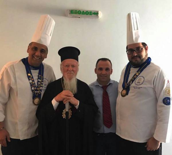 Ο Πατριάρχης Βαρθολομαίος γεύτηκε πιάτα Μεσσήνιου σεφ