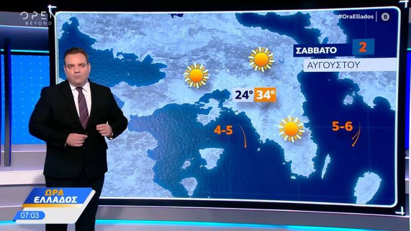 Καιρός 02/08/2025: 'Ηπιος καιρός για σήμερα