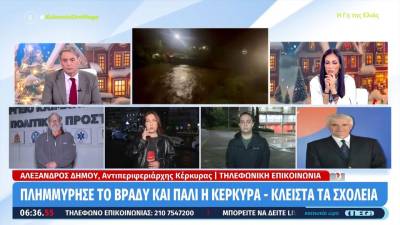 «Eπνιξε» την Κέρκυρα η κακοκαιρία «Adel» – Oσα είπε ο αντιπεριφερειάρχης