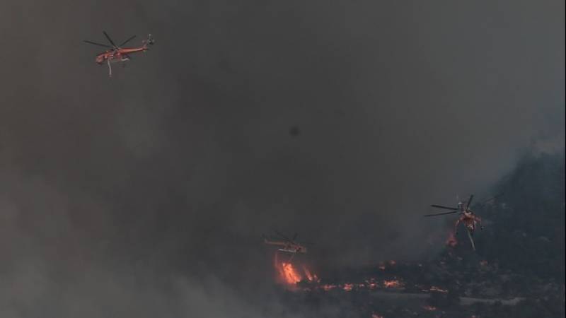 Μάχη με τις αναζωπυρώσεις στην Πάρνηθα - Φωτιά και στο Στείρι Διστόμου (βίντεο)