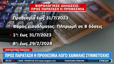 Φορολογικές δηλώσεις: Προς παράταση η προθεσμία λόγω χαμηλής συμμετοχής (Βίντεο)