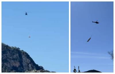 Πυρετώδεις προετοιμασίες για την "Οδύσσεια" - Σκηνικά με ελικόπτερα μεταφέρονται στη Βοϊδοκοιλιά (βίντεο)