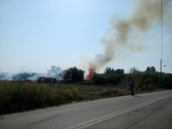 Φωτιά κοντά στο γήπεδο του Ασπροχώματος