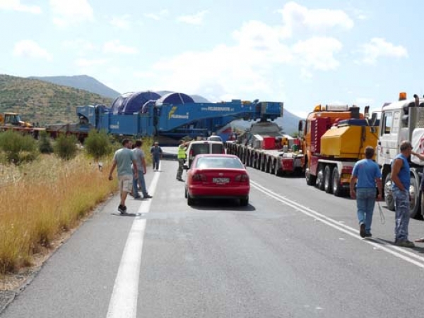 Κορυφώνεται η ταλαιπωρία με τη μεταφορά της τουρμπίνας στη Μεγαλόπολη την ερχόμενη Πέμπτη
