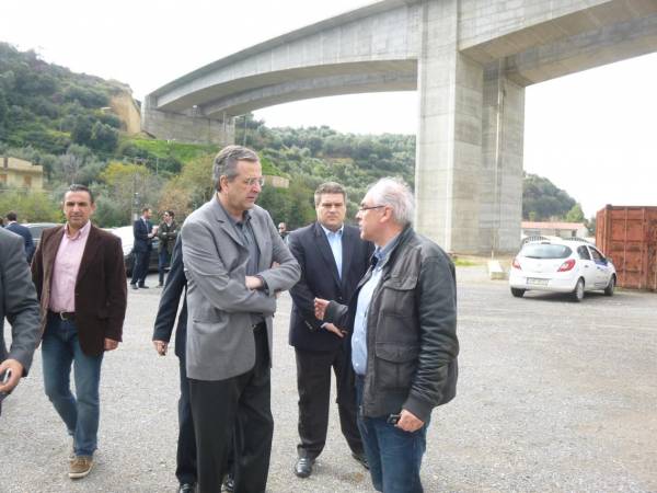 Στο "νεκρό" εργοτάξιο του περιφερειακού της Καλαμάτας ο Αντ. Σαμαράς (βίντεο)