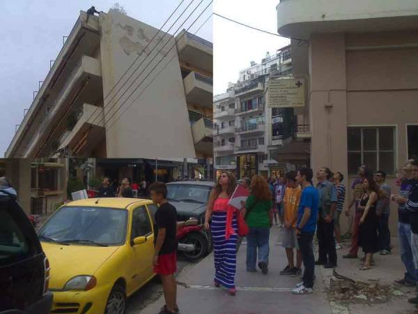 Εκλεισαν την Φραντζή για να ρίξουν σοβάδες από πολυκατοικία