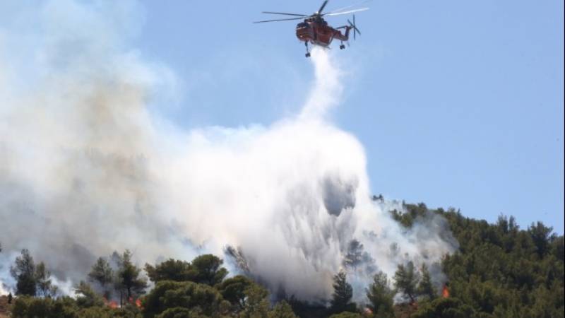 Μάχη με τις φλόγες σε Κερατέα, Ριτσώνα και Σταμάτα (βίντεο)