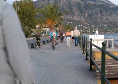 Έκπληξη τουριστών για τον... αυτοσχέδιο ποδηλατόδρομο στη Ναυαρίνου